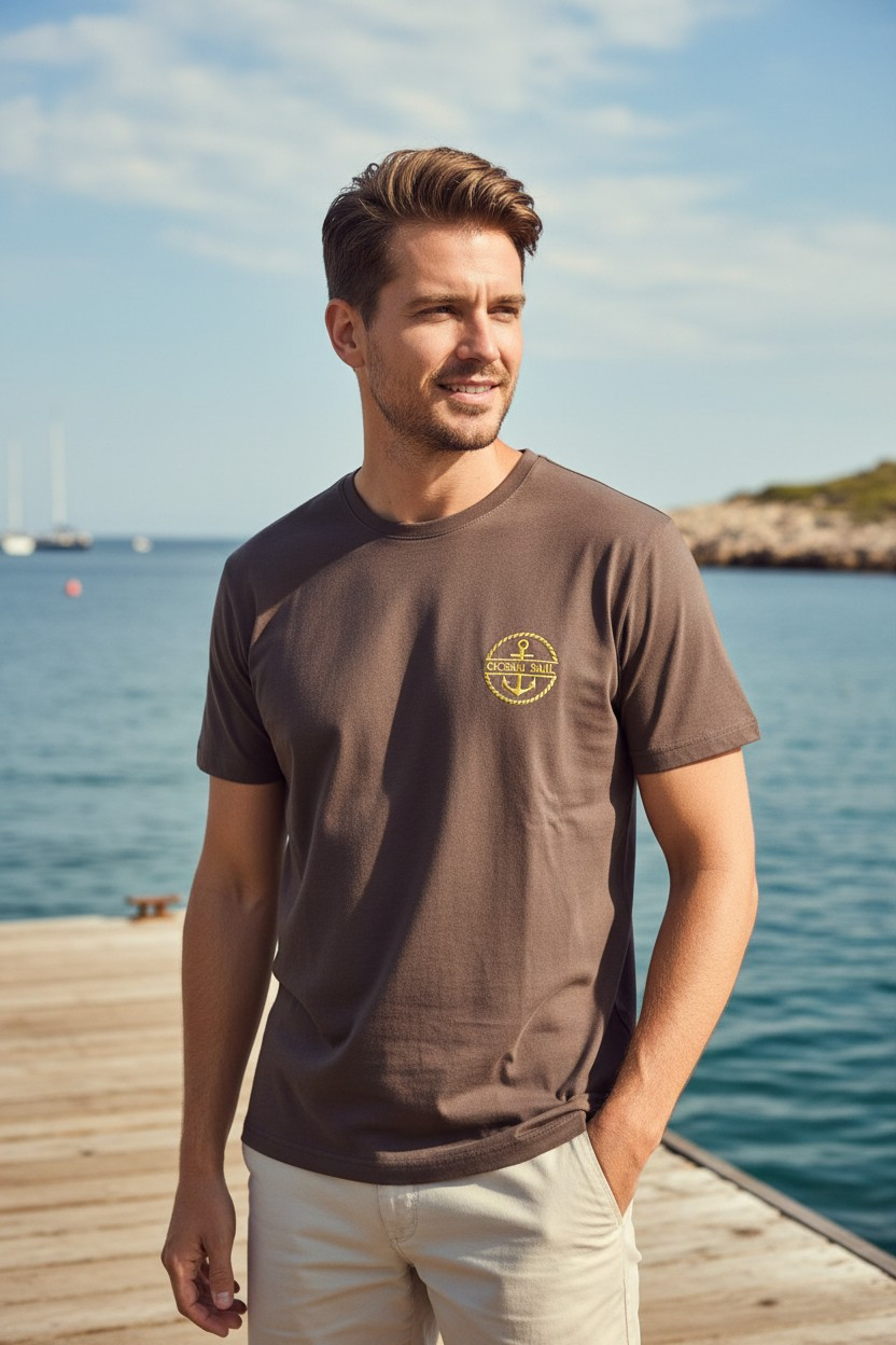 ANCHOR KAHVERENGİ MODAL T-SHIRT
